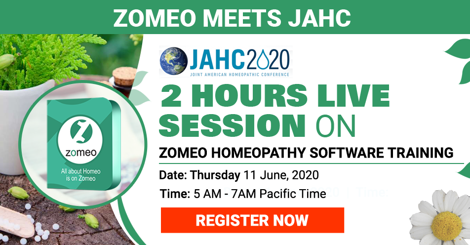 Training on Zomeo Homeopathy Software - JAHC 2020 Pre-Event
