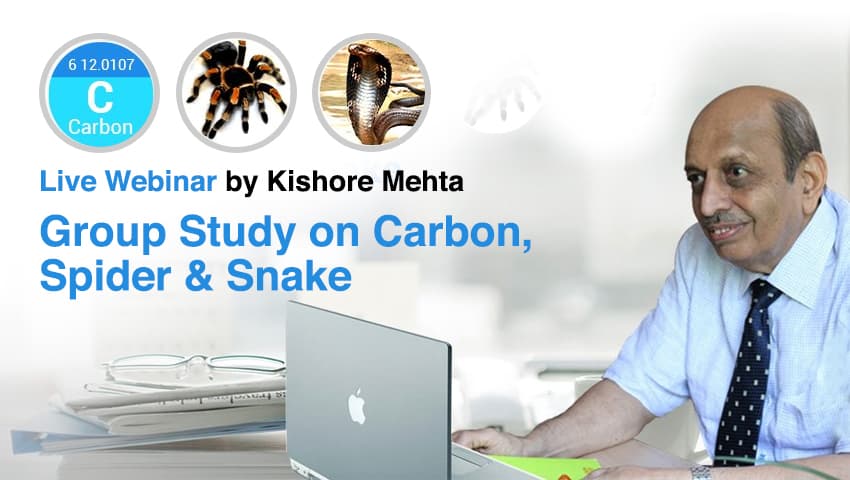 Group Study on Carbon, Spider & Snake Remedies by Dr. Kishore Mehta