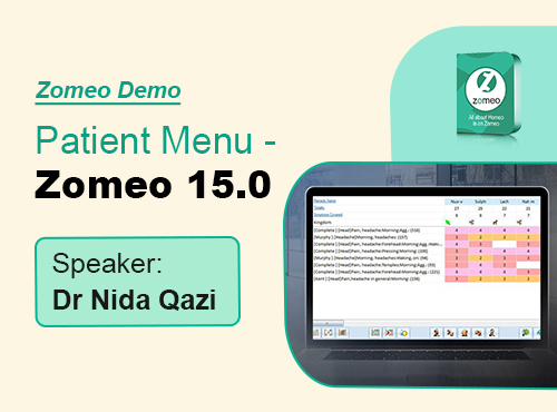 Patient Menu – Zomeo 15.0
